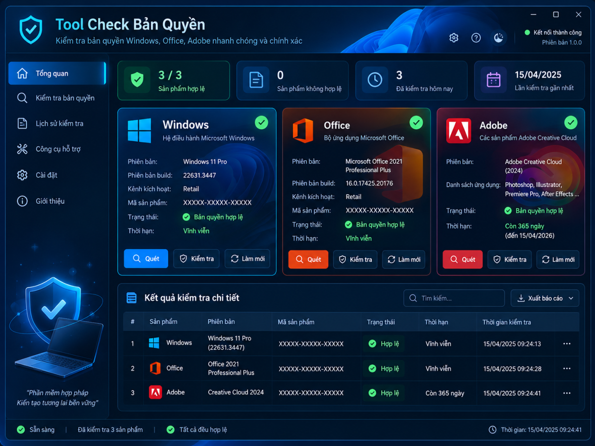 tool check bản quyền